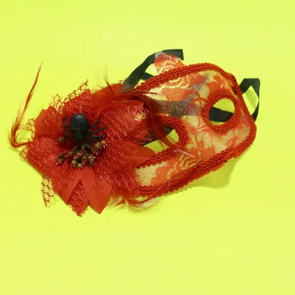 Antifaz de encaje para mujer color rojo