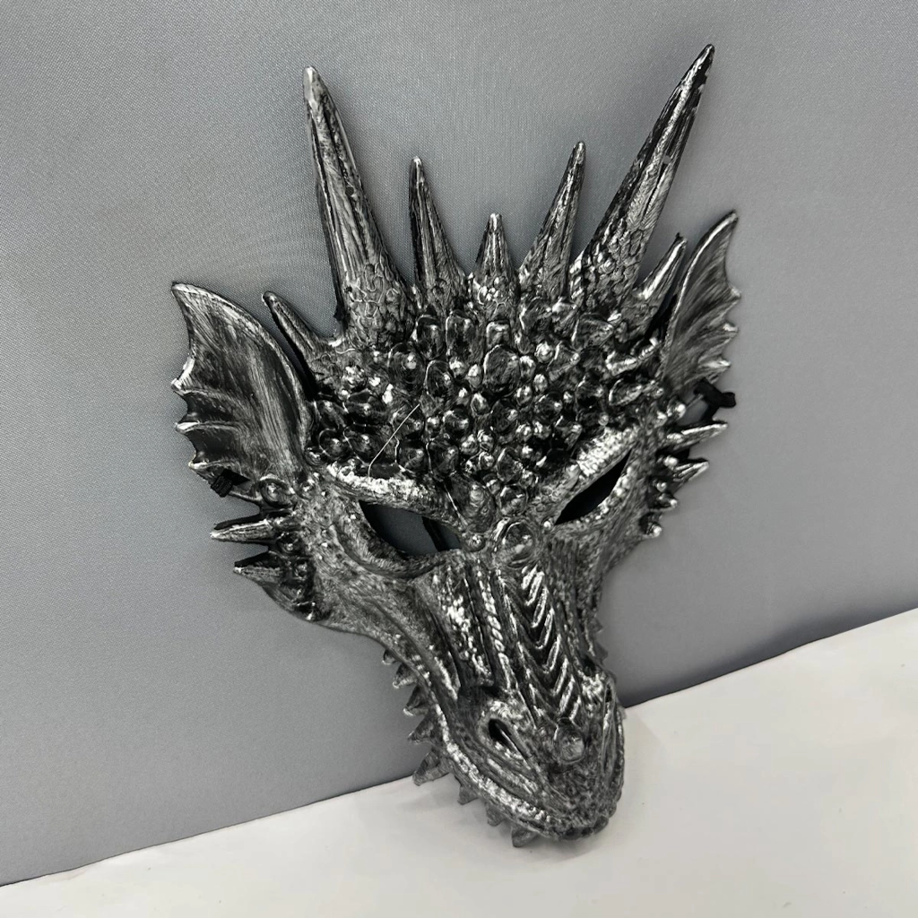 Mascara de Dragon color plateado