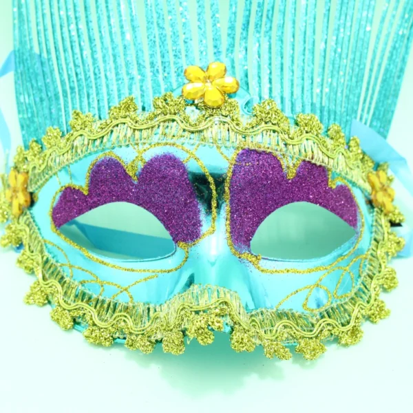 Antifaz de carnaval veneciano de flecos largos para hombre y mujer - Color aleatorio - Image 5