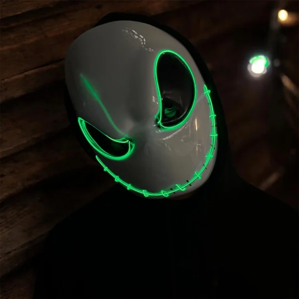 mascara de luz led de jack color verde