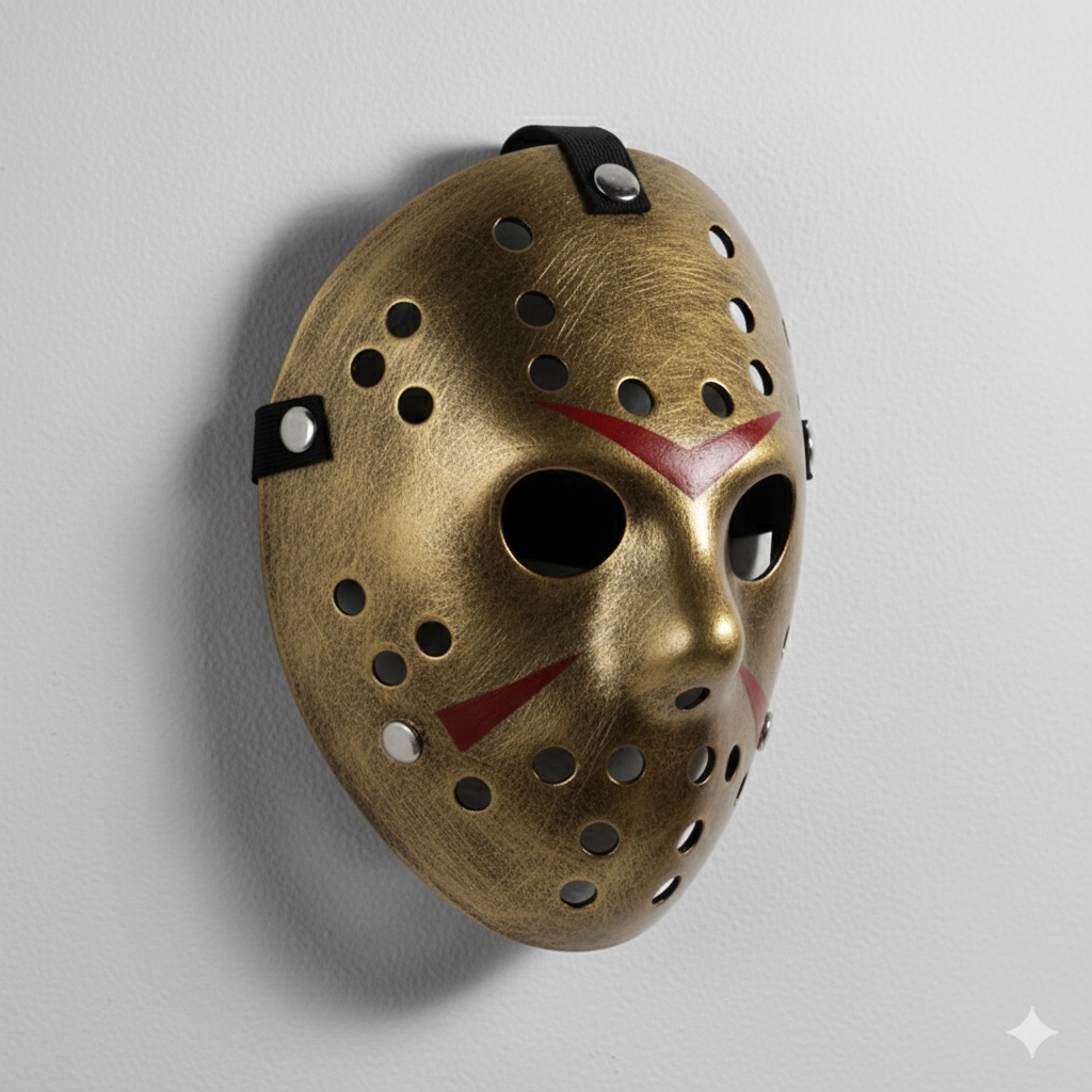 Mascara dorada disfraz de jason de viernes 13