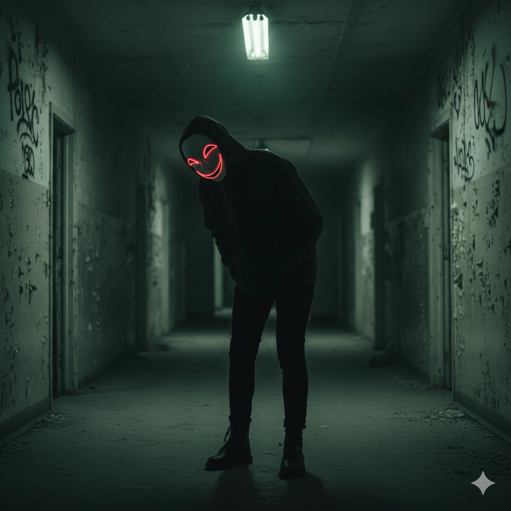 mascara blanca sonriente