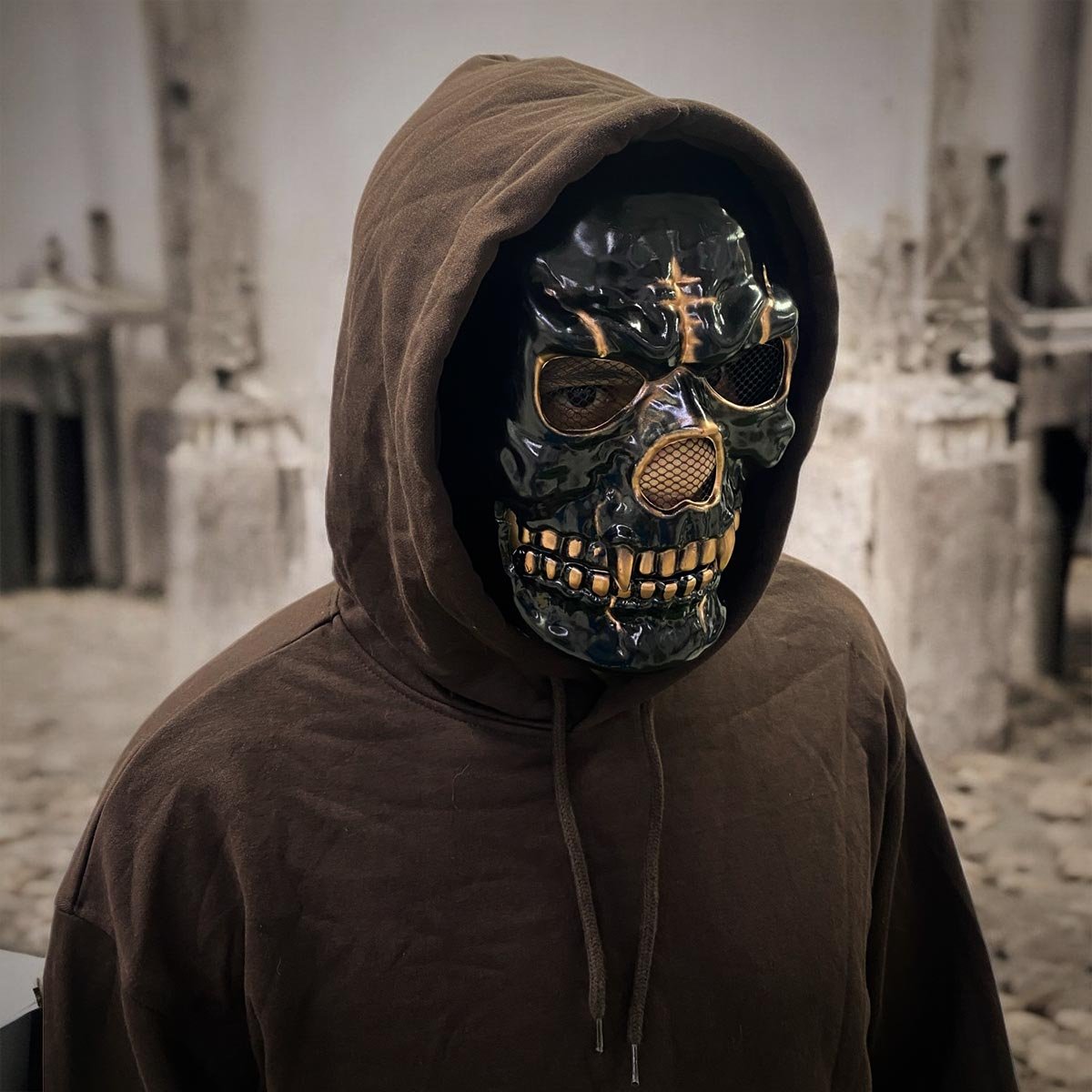 mascara de esqueleto negro