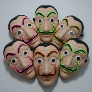 mascara de la casa de papel con luz