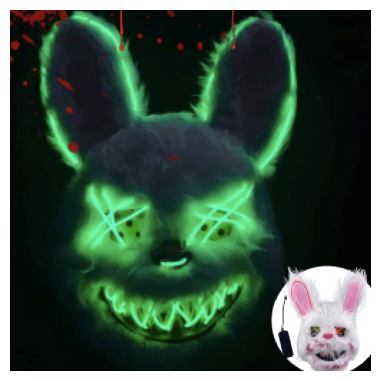 mascara de oso con luz led