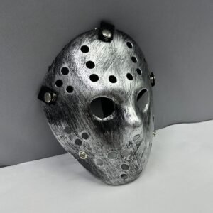 mascara de terror jason voorhees negra plateada
